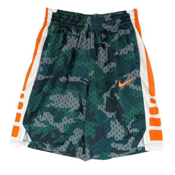 Nike Boys Elastic/Drawstring Waist Dri-Fit Camo Athletic Shorts Green Size Large - Picture 1 of 10